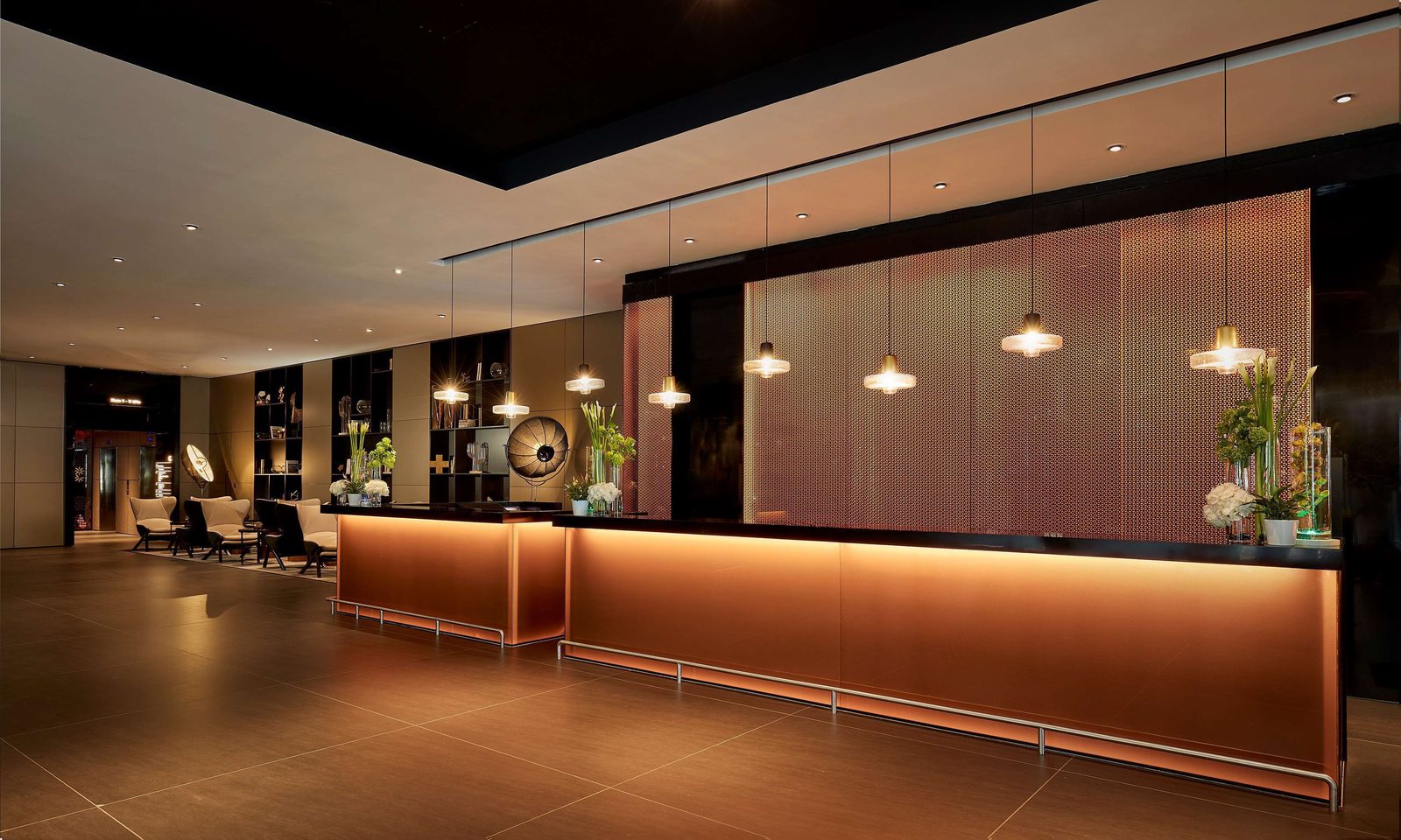 Hotel lobby and reception area